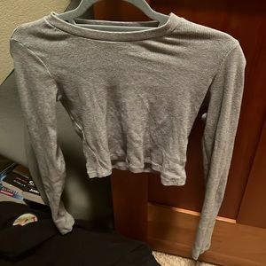 Grey Cropped Long sleeve